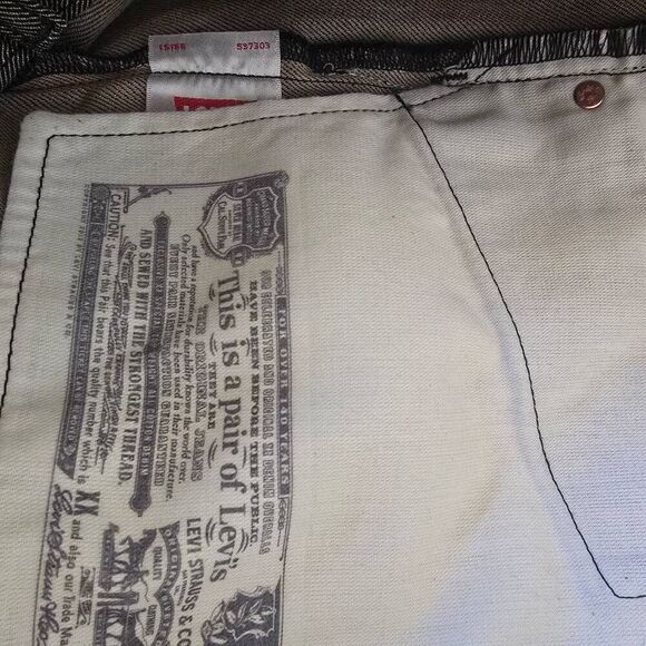 Levi Strauss Jeans 501 XX, Raw Denim w/ Lt. Brn. Overwash, NWOT, 46/34 - Picture 10 of 11